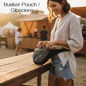 Leather Festival Belt Bag Pax4U | Travel Money Pouch Waist Pack Black Suede